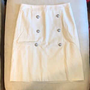Talbots NWOT cream side zip skirt